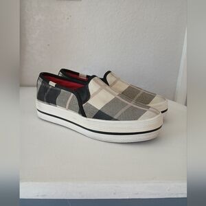 Kate Spade x Keds Woodland Plaid Slip On Platform Sneakers Shoes Size 5.5